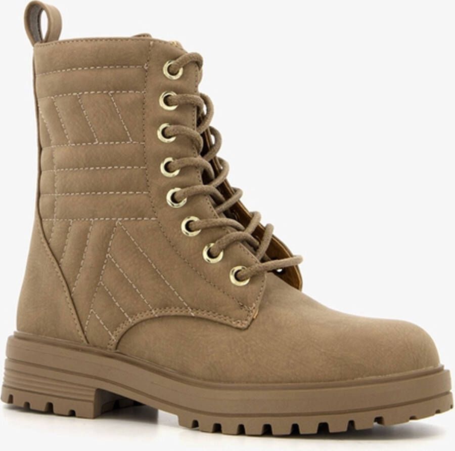 BLUE BOX meisjes veterboots taupe Bruin