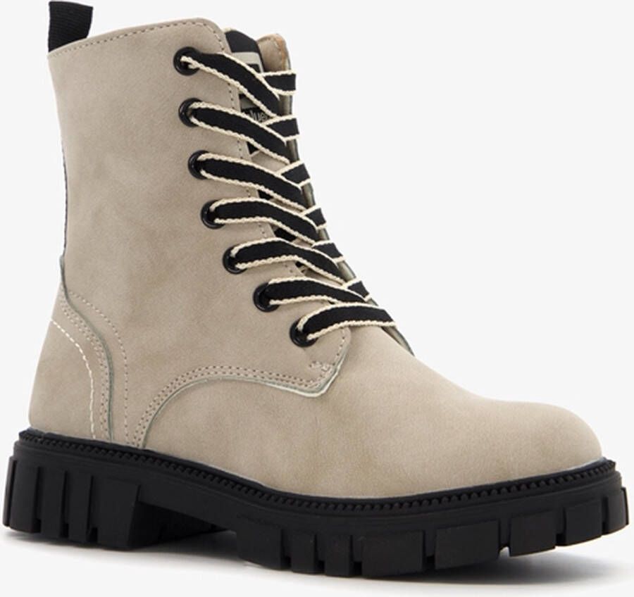 BLUE BOX meisjes veterboots van imitatiesuède Beige