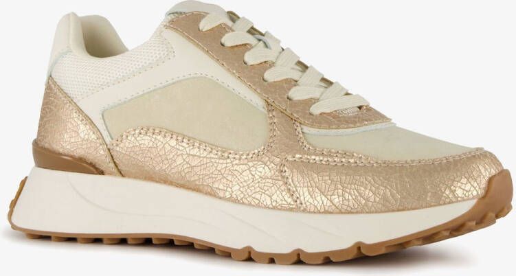 BLUE BOX metallic dames sneakers beige goud Uitneembare zool