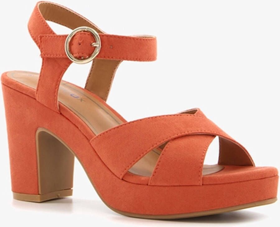 Blue Box oranje dames sandalen met hak