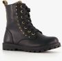 BLUE BOX zwartemeisjes veterboots met gouden studs Uitneembare zool - Thumbnail 1