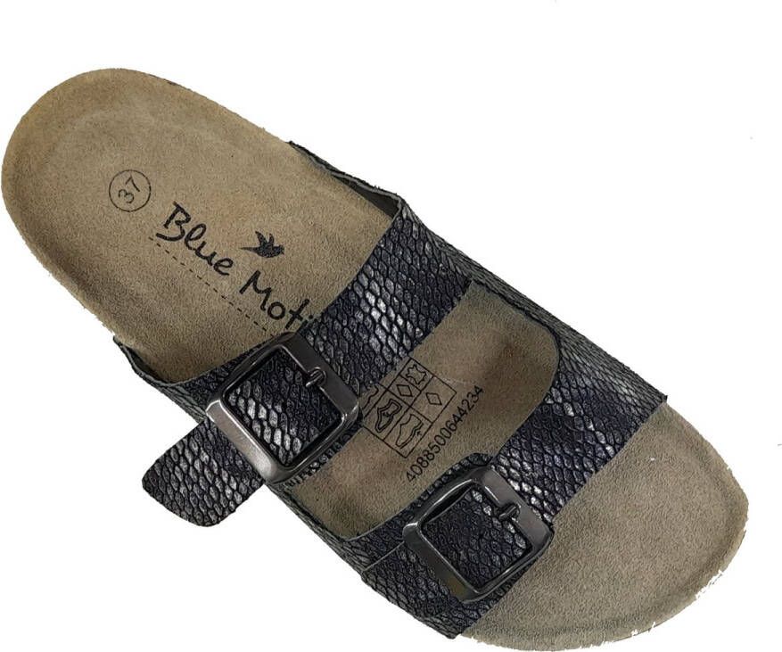 Blue motion dames slippers model 4 donkerbruin met motief - Foto 1