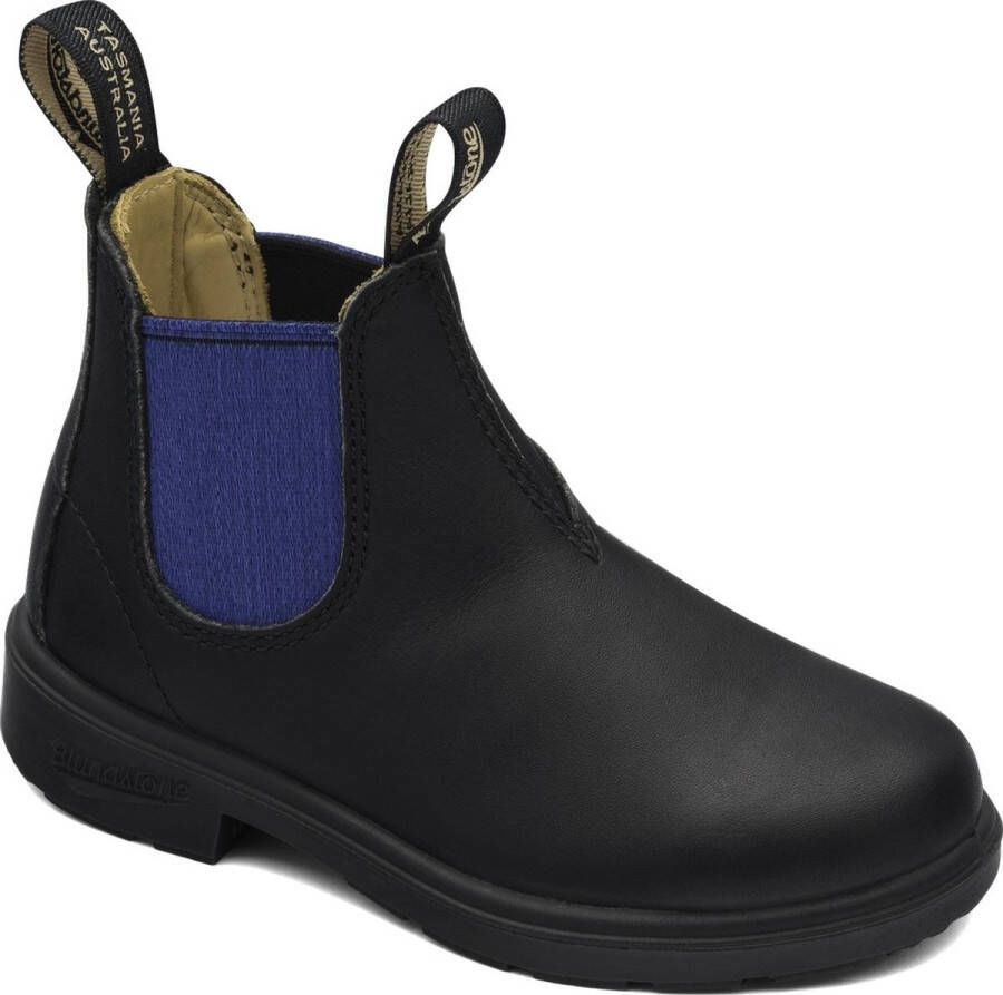 Blundstone Kinder Stiefel Boots #580 Leather Elastic (Kids) Black Blue-K12UK