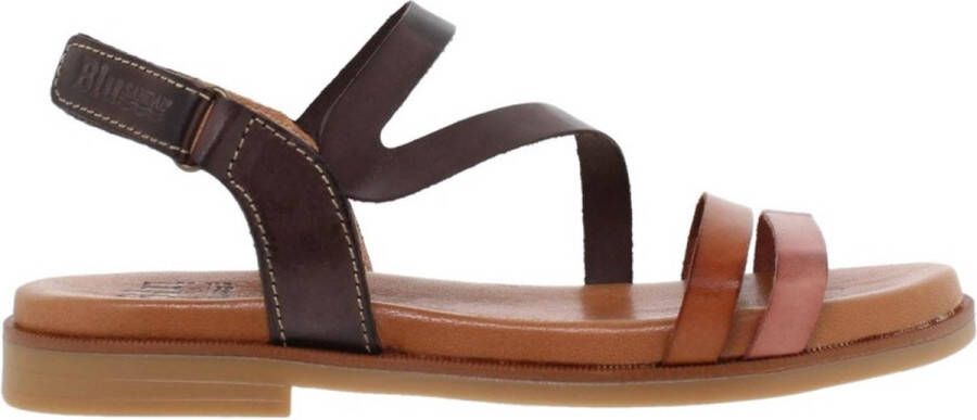 blusandals Sandalen met gekruiste bandjes en platte hak