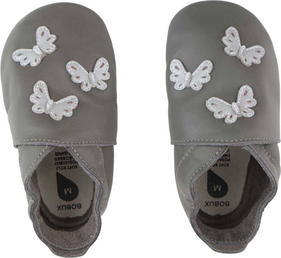 Bobux Baby slofjes Soft Soles Grey Butterflies S