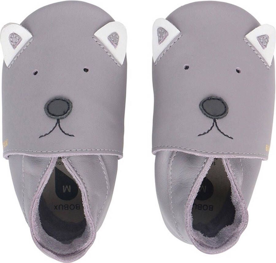 Bobux Babyslofjes Soft Soles Gull Grey Woof Medium