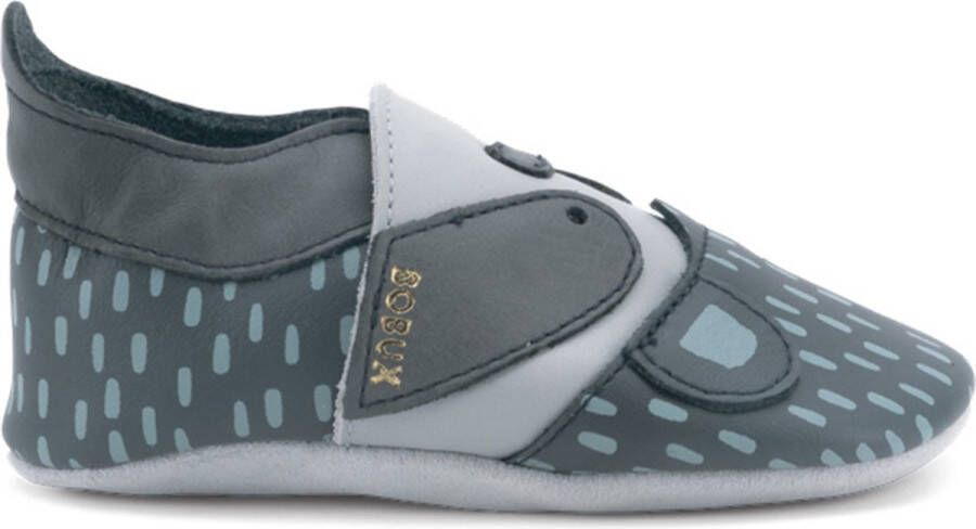 Bobux Soft Soles Baby Slofjes Leer Rascal Charcoal