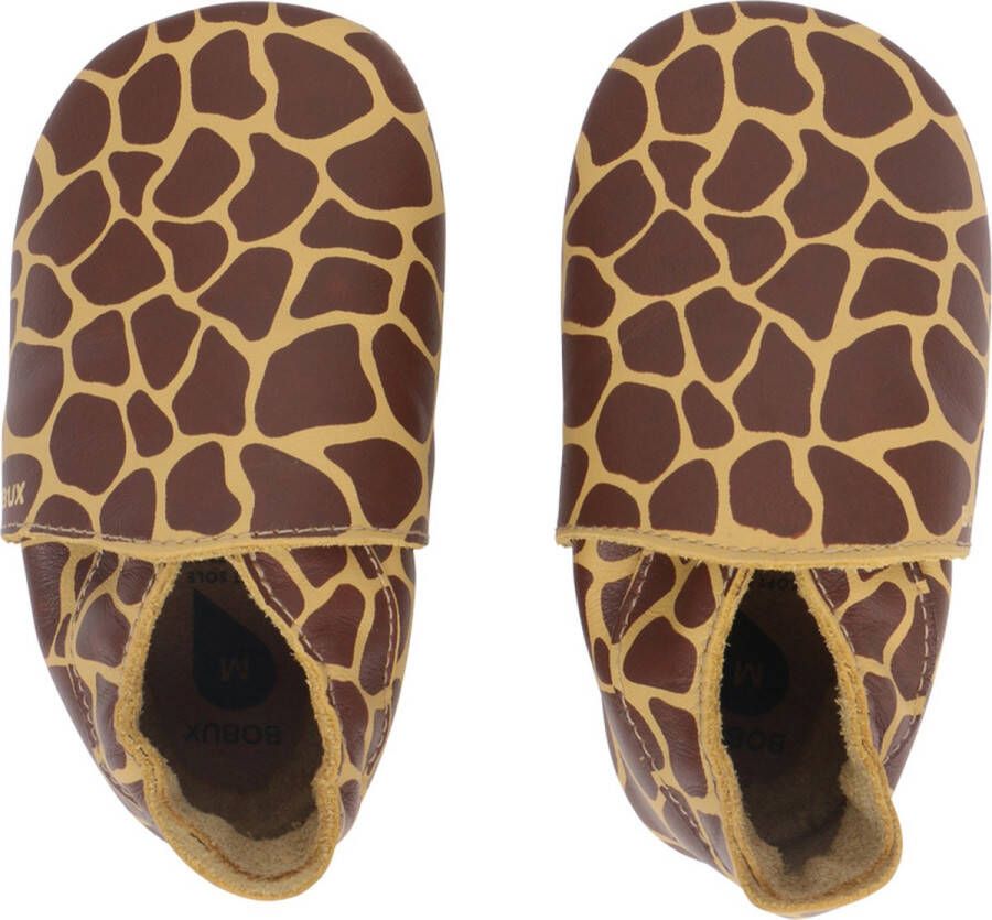 Bobux Soft Soles Fall Leaf Giraffe Print Babyslofjes