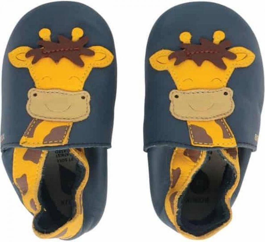 Bobux Soft Soles Giraffe Navy Babyslofjes