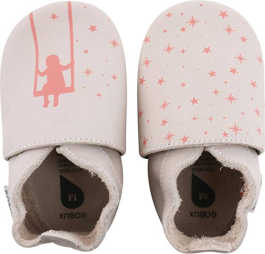 Bobux Soft Soles Meisje op schommel print Babyslofjes