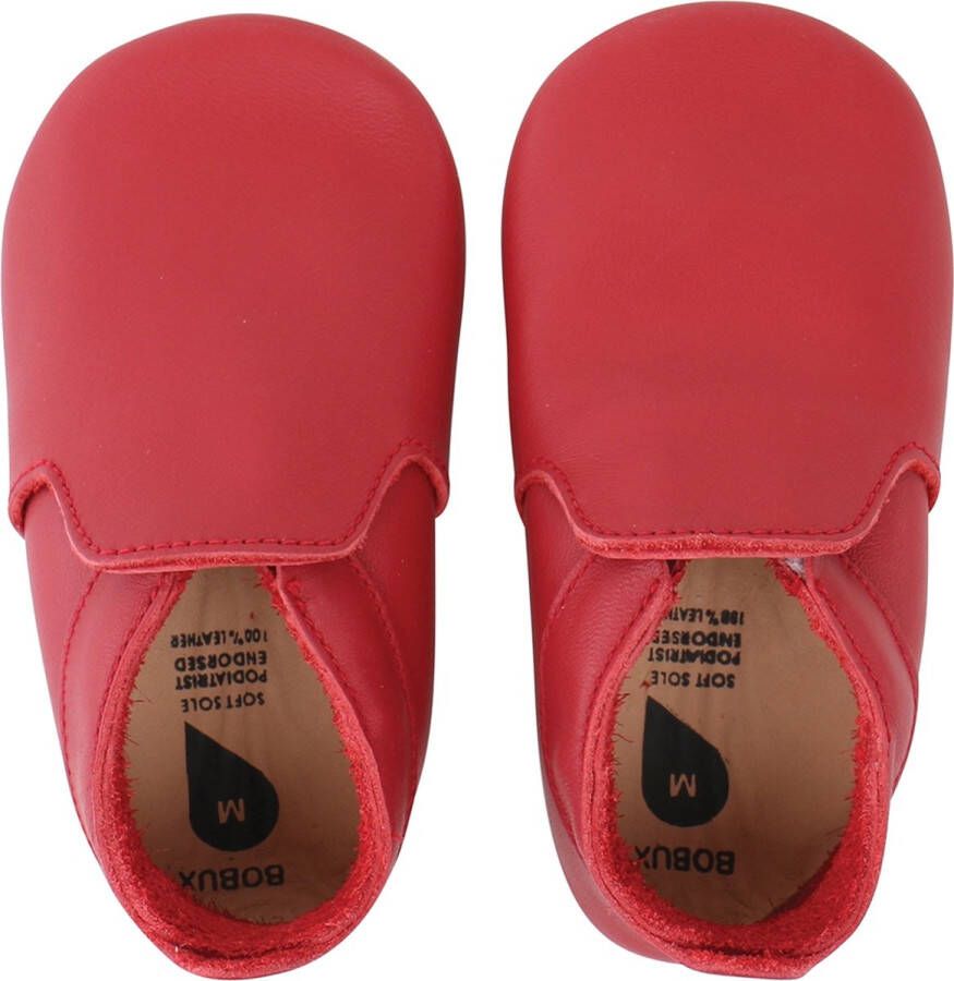 Bobux Soft Soles Red loafer Babyslofjes