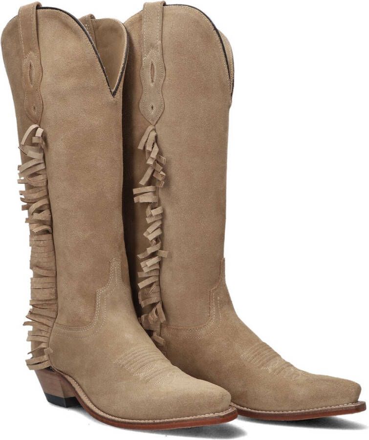 Bootstock Ruffle High Shaft Women Cowboylaarzen Western Laarzen Dames Beige