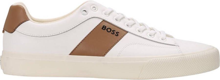 Boss Sneakers in wit met contrastgarnering model 'Adien'