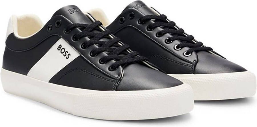 Boss Sneakers in wit met contrastgarnering model 'Adien'