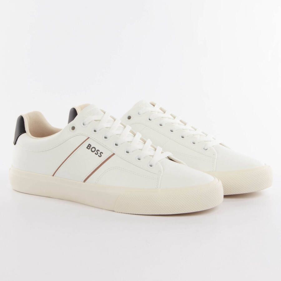 BOSS Lage Sneakers Heren Aiden_tenn Maat: 44 Materiaal: Leatherlook Kleur: Wit