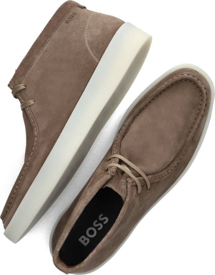 BOSS Clay Desb Lage sneakers Leren Sneaker Heren Beige