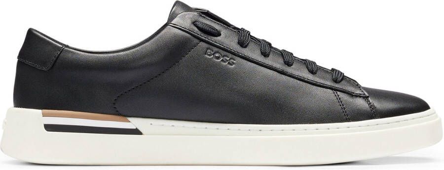 BOSS Lage Sneakers Clint Tenn Maat: 44 Materiaal: Leer Kleur: Zwart