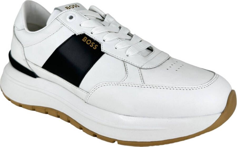 BOSS Lage Sneakers Heren Jace Runn Maat: 40 Materiaal: Leer Kleur: Wit