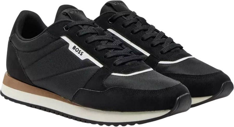 BOSS Lage Sneakers Heren Kai Runn Maat: 46 Materiaal: Mesh Kleur: Zwart