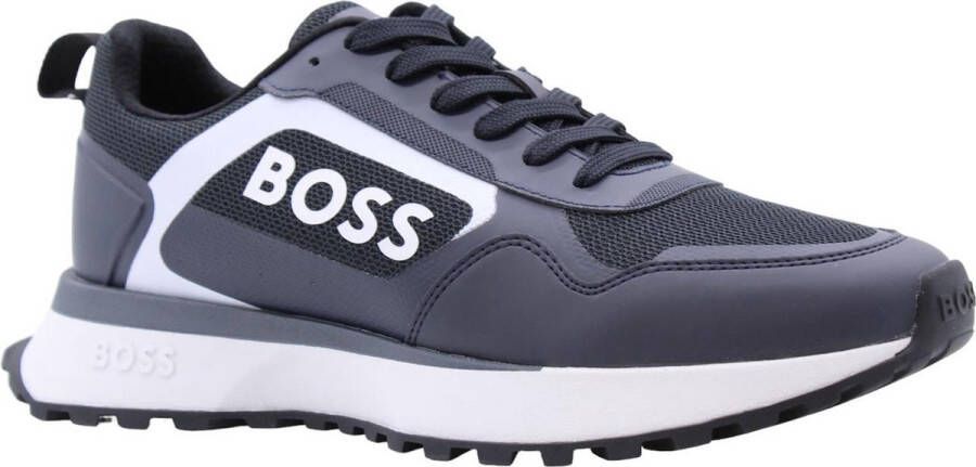 BOSS Lage Sneakers Heren Jonah_runn Maat: 42 Materiaal: Textiel Kleur: Blauw