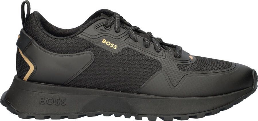 BOSS Lage Sneakers Heren Jonah Runn Maat: 41 Materiaal: Leer Kleur: Zwart