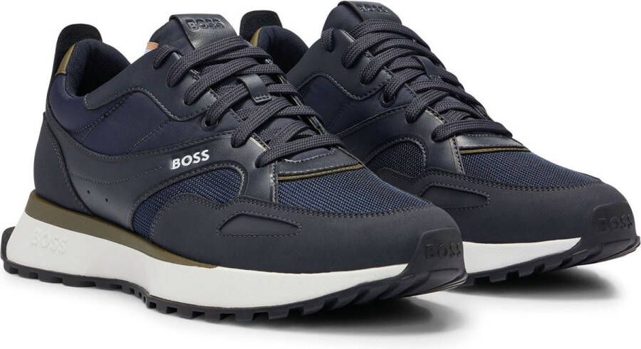 Hugo Boss Blauwe Sneakers met Retro Design en Bicolor Zool Blue Heren