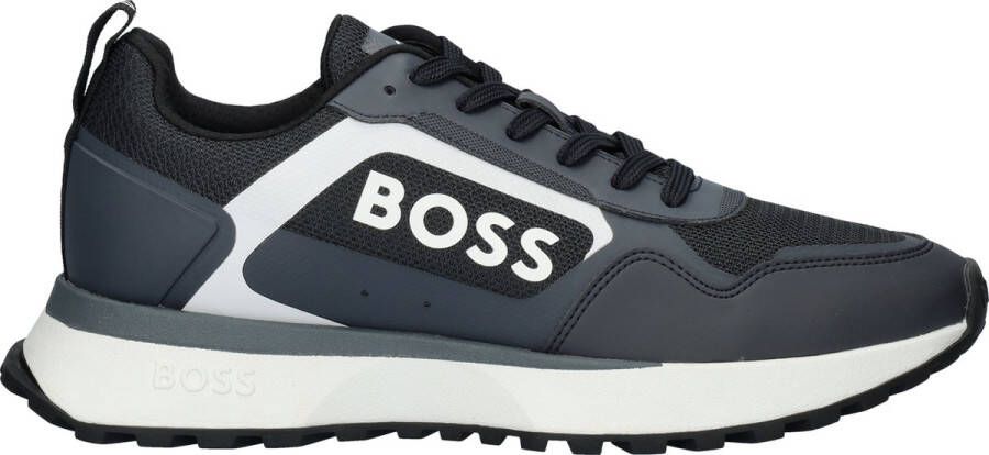 BOSS Lage Sneakers Heren Jonah_runn Maat: 45 Materiaal: Textiel Kleur: Blauw