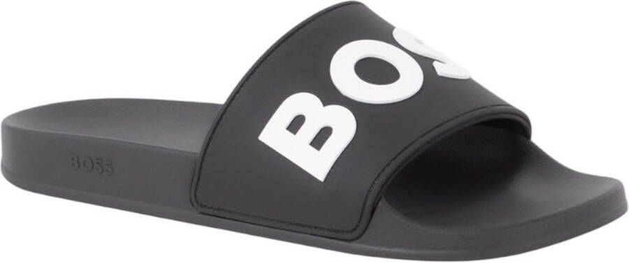 Hugo Boss Zwarte Polyester Heren Slippers Black Heren