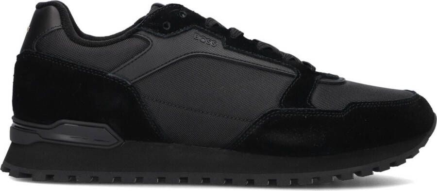 Hugo Boss Zwarte Suède Lage Sneakers Black Heren