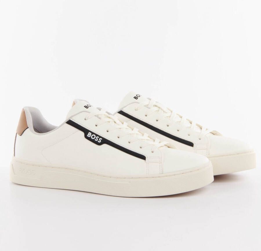 BOSS Rhys Tenn Lage sneakers Leren Sneaker Heren Wit