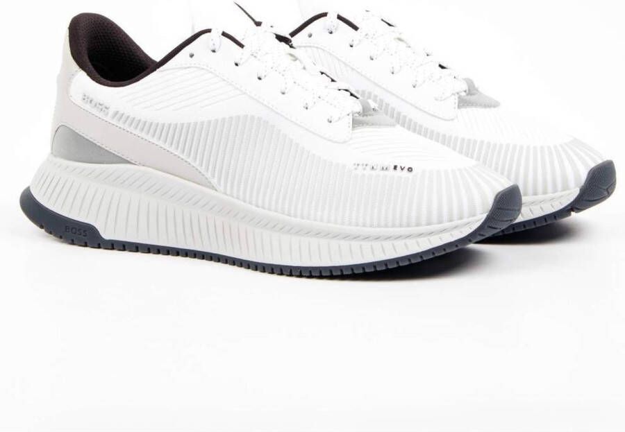 Hugo Boss Dynamische Mesh Sneakers met Dubbel Monogram White Heren