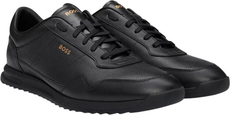 BOSS Lage Sneakers Heren Zayn Lowp Maat: 41 Materiaal: Leer Kleur: Zwart