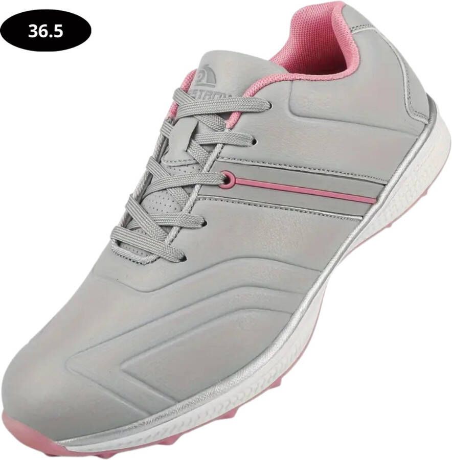 Bovista Golfschoenen Dames- Sneakers Golfkleding Golfschoenen Antislip Waterdicht Golfen Grijs & Roze