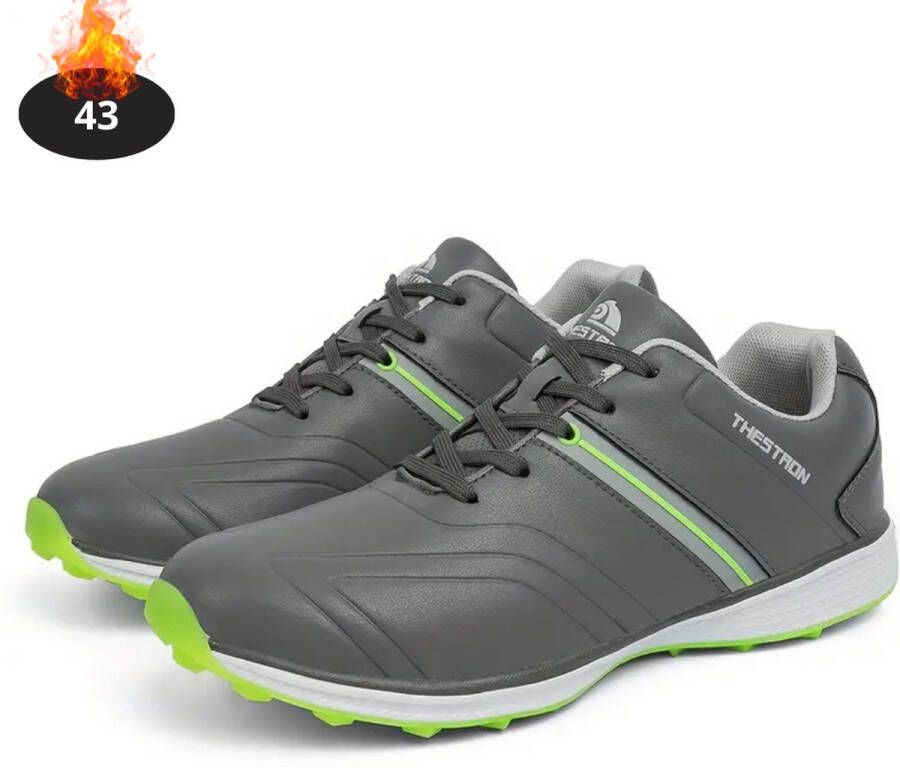 Bovista Golfschoenen Heren Golfkleding Golfschoenen Antislip Waterdicht Golfen Grijs Groen