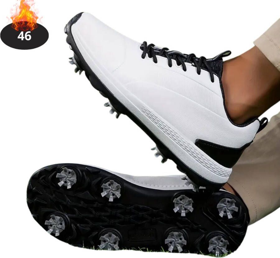 Bovista Golfschoenen Heren Golfkleding Golfschoenen Antislip Waterdicht Golfen Met Spikes Melk