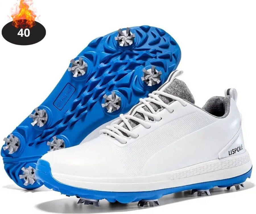 Bovista Golfschoenen Heren Golfkleding Golfschoenen Antislip Waterdicht Golfen Met Spikes Wit