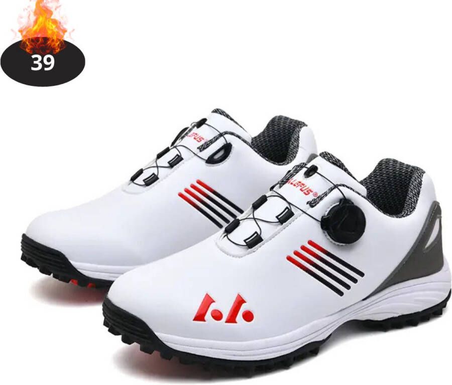 Bovista Golfschoenen Heren Golfkleding Golfschoenen Antislip Waterdicht Golfen Wit Rood