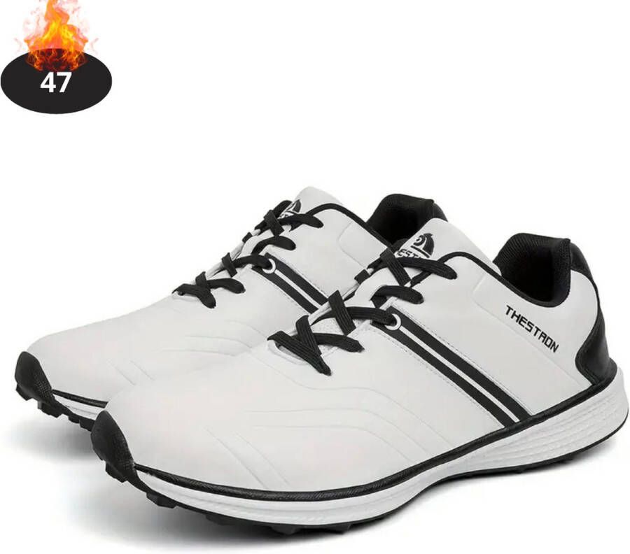 Bovista Golfschoenen Heren Golfkleding Golfschoenen Antislip Waterdicht Golfen Wit Zwart