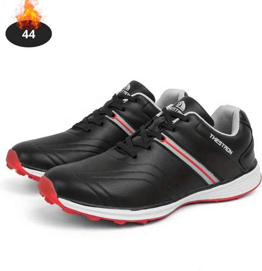 Bovista Golfschoenen Heren Golfkleding Golfschoenen Antislip Waterdicht Golfen Zwart Rood