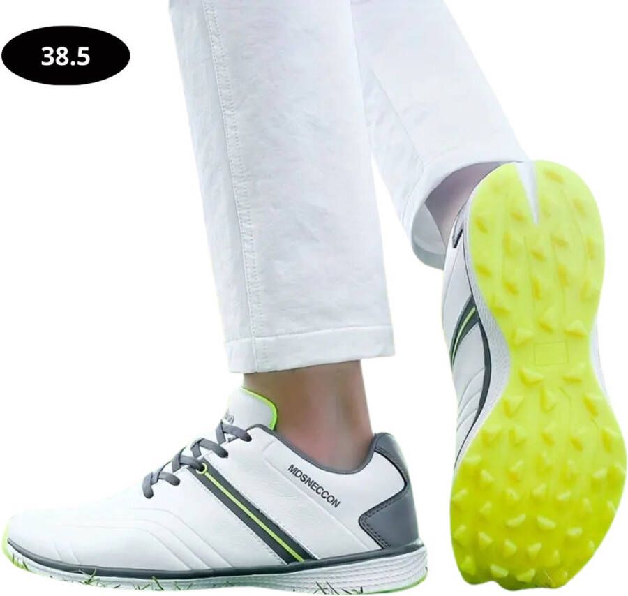 Bovista Golfschoenen Heren Sneakers Golfkleding Golfschoenen Antislip Waterdicht Golfen Wit & Geel