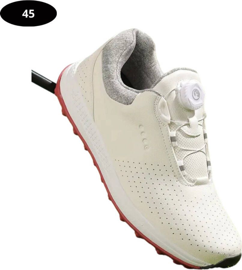 Bovista Golfschoenen Heren Sneakers Golfkleding Golfschoenen Antislip Waterdicht Golfen Wit & Rood