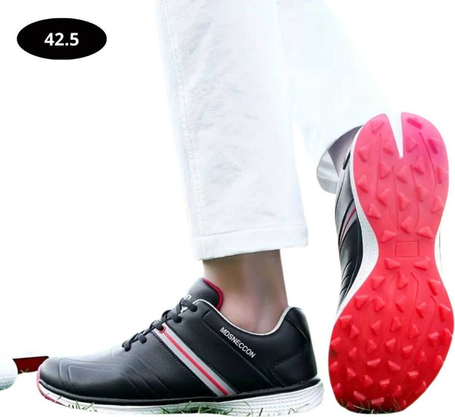 Bovista Golfschoenen Heren Sneakers Golfkleding Golfschoenen Antislip Waterdicht Golfen Zwart & Rood