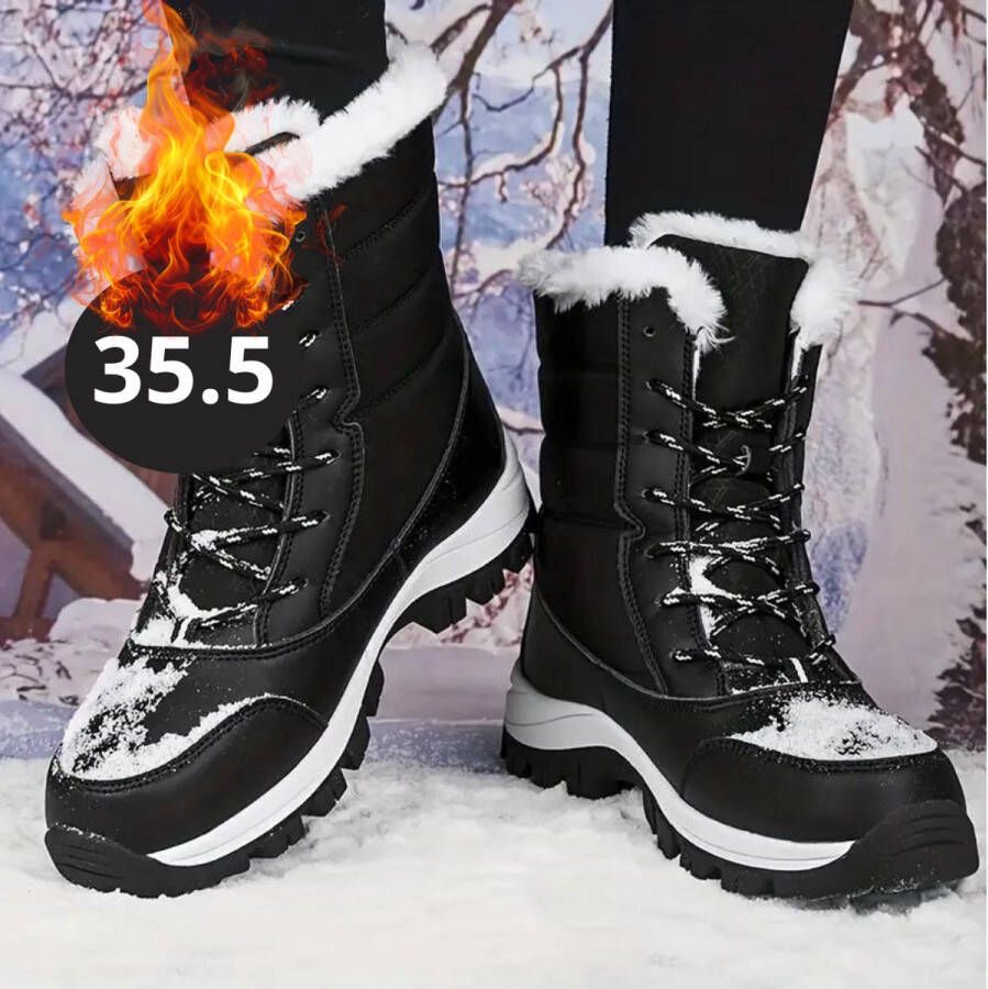 Bovista Snowboots Sneeuwschoenen Sneeuwboots Dames Wintersport Ski Skischoenen Zwart 35.5 Hoog