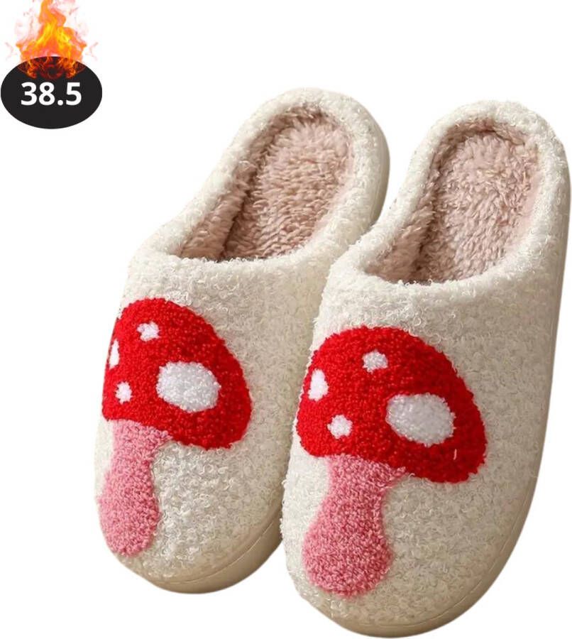 Bovista Warme Pantoffels Sloffen Slippers Pluche Paddestoel