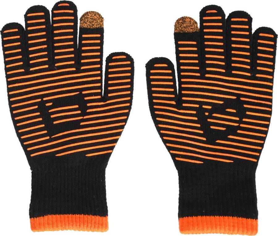 Brabo Wintergloves Swipe Black Orange Unisex Maat Senior