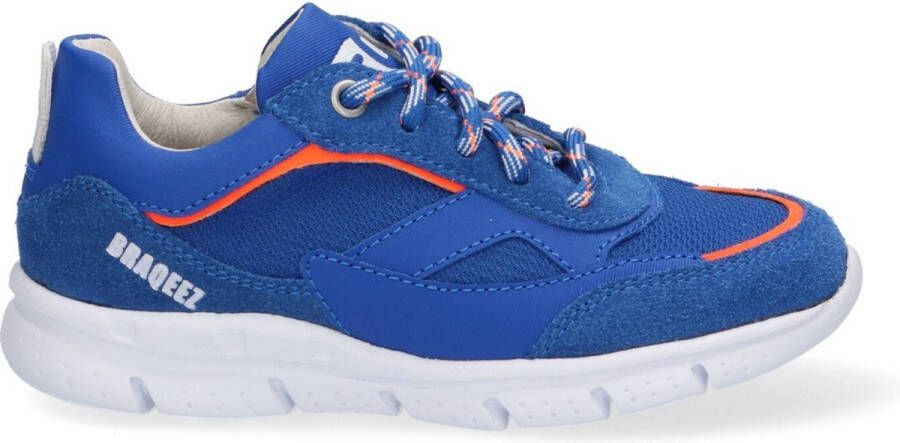 Braqeez 421340-423 Jongens Lage Sneakers Blauw Suède Veters