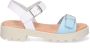 Braqeez 423001-500 Meisjes Platform Sandalen WIt blauw Leer Gesp - Thumbnail 1