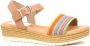 Braqeez 423006-508 Meisjes Platform Sandalen Beige Multi Leer Gesp - Thumbnail 1