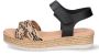 Braqeez 423007-589 Meisjes Platform Sandalen Zwart Beige Leer Klittenband - Thumbnail 2