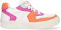 Braqeez 423250-175 Meisjes Lage Sneakers Fuchsia Wit Oranje Leer Veters - Thumbnail 1